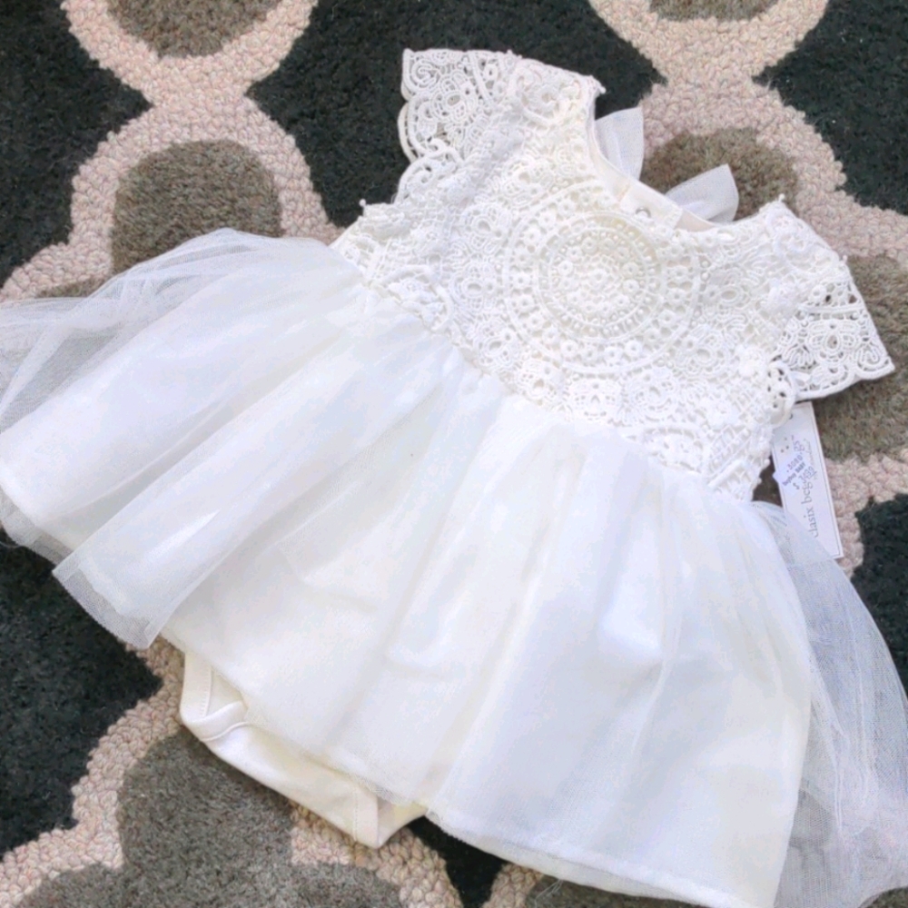 NWT 9 mo baby girl white dress baptism wedding